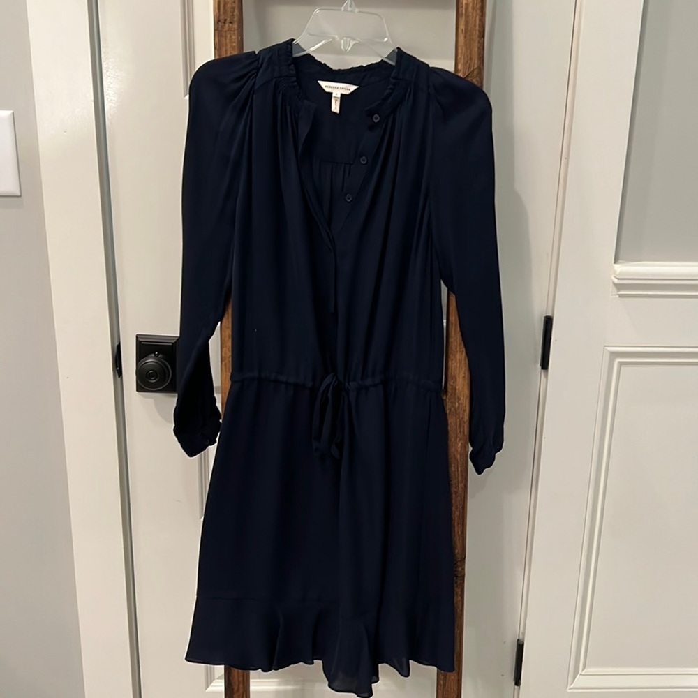 Navy lightweight dress. Perfect for warm fall nights.